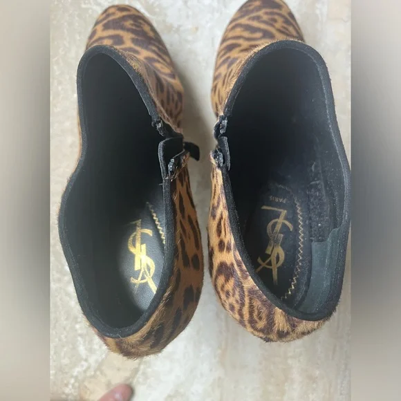 YSL Leopard Print Booties 36.5 - Picture 8 of 12